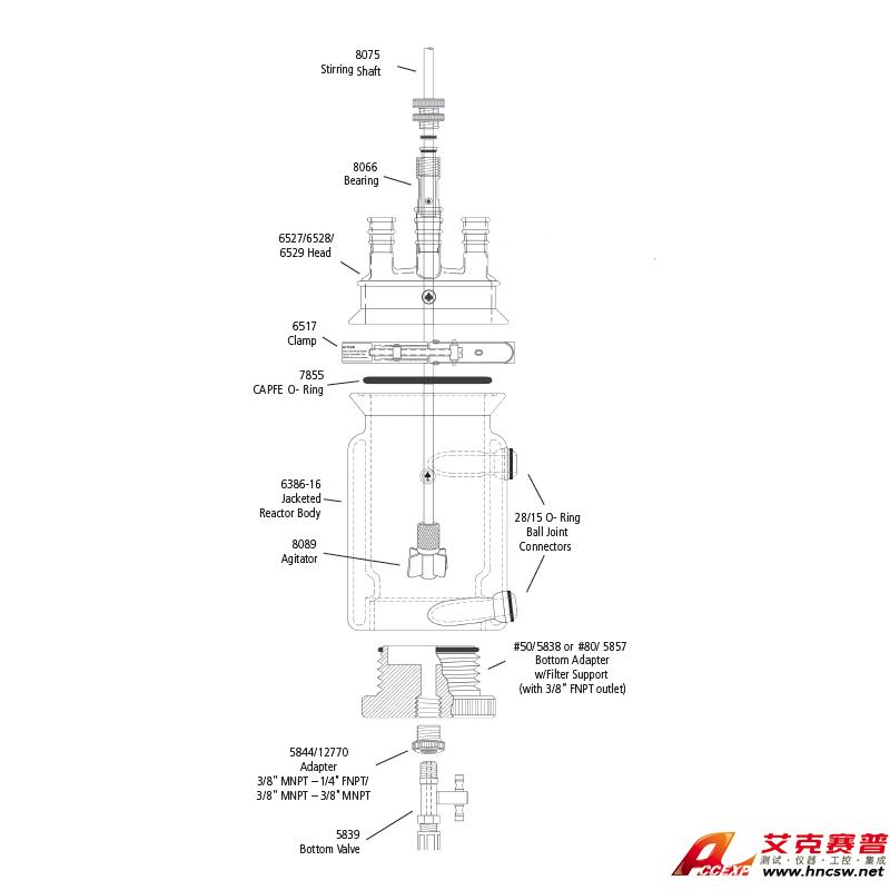 JULABO優萊博 600ml 夾套過濾釜，CRS6386-45